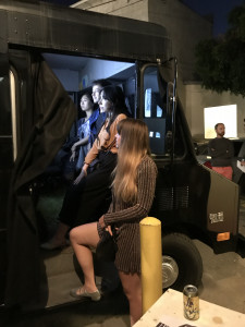 Visitors sitting in front of Gas.