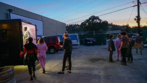 Visitors to common survival, in back of Gas and in parking lot