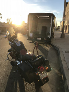 motorcycle parked next to Gas