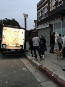 Gas opening, parked on street