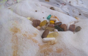 pills, take care, exhibition install shot