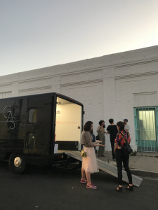 people behind Gas gallery ramp